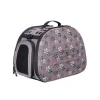 Ibiyaya Collapsible Traveling Shoulder Pet Carrier for Cats & Dogs - Grey with Flowers Hot