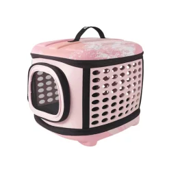 Ibiyaya Collapsible Travelling Pet Carrier for Cats & Dogs - Pink Sunset Hot