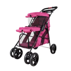 Ibiyaya Double Decker Pet Stroller for Multiple Pets - Pink Outlet