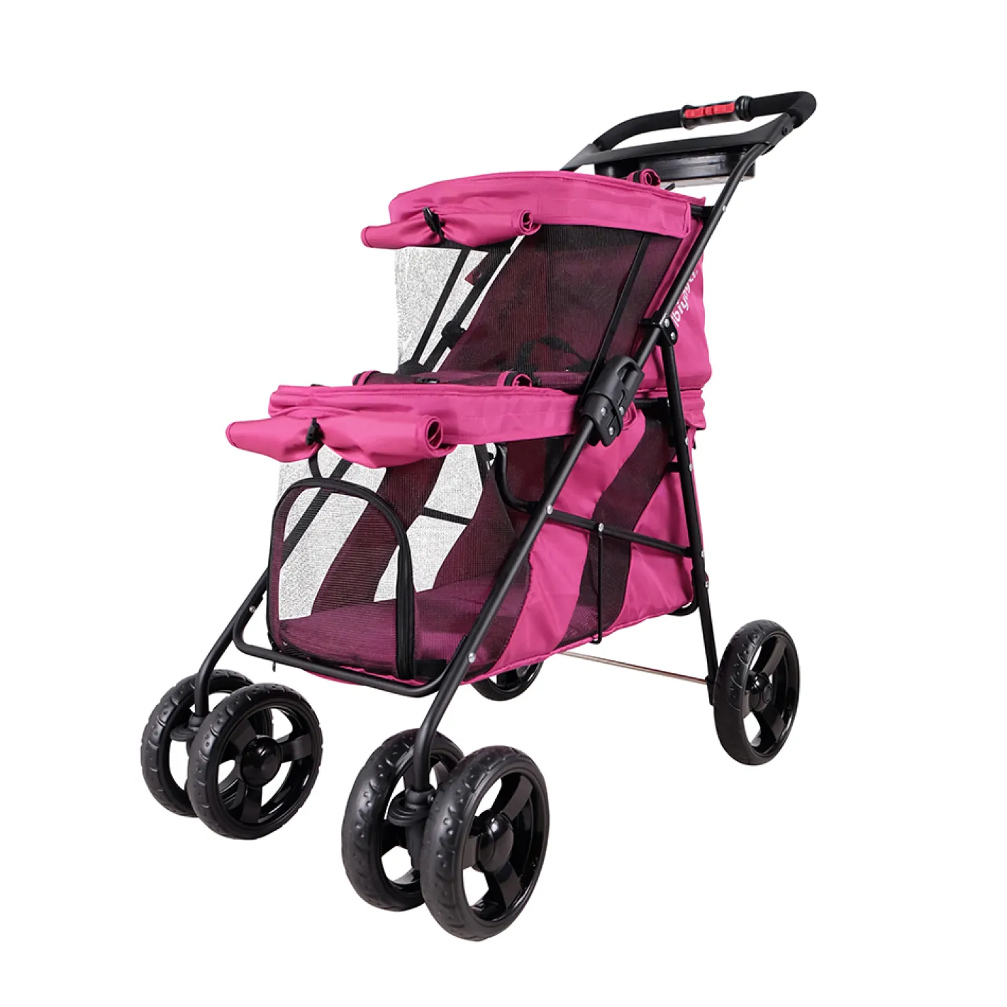 Ibiyaya Double Decker Pet Stroller for Multiple Pets - Pink Outlet