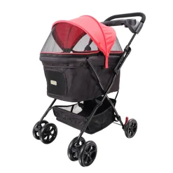 Ibiyaya Easy Strolling Pet Buggy for Cats & Dogs up to 20kg - Rouge Red Outlet