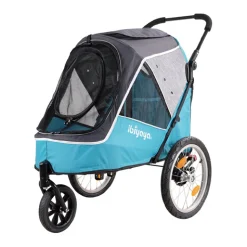Ibiyaya Happy Pet Stroller Pram Jogger 2.0 - New and Improved w/ Bicycle Attachment New
