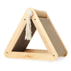 Ibiyaya Hideout Wooden Cat Scratching Post with Replaceable Cardboard Inserts Best