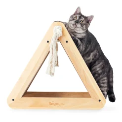 Ibiyaya Hideout Wooden Cat Scratching Post with Replaceable Cardboard Inserts Best