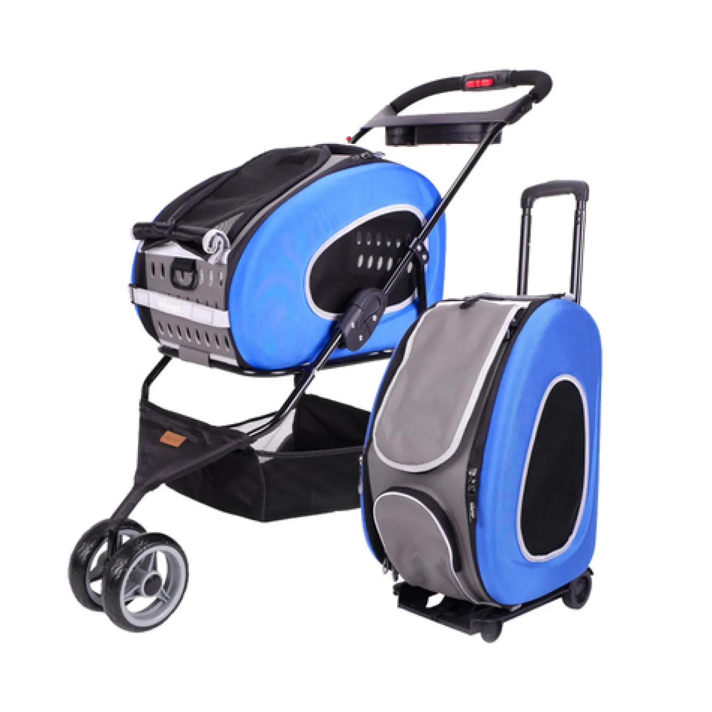 Ibiyaya 5-in-1 Combo EVA Pet Carrier & Stroller and Backpack - Royal Blue Clearance