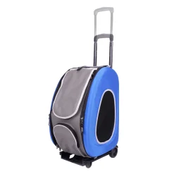 Ibiyaya 5-in-1 Combo EVA Pet Carrier & Stroller and Backpack - Royal Blue Clearance
