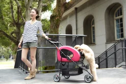 Ibiyaya 5-in-1 Combo EVA pet Carrier & Stroller Backpack - Hot Pink Clearance