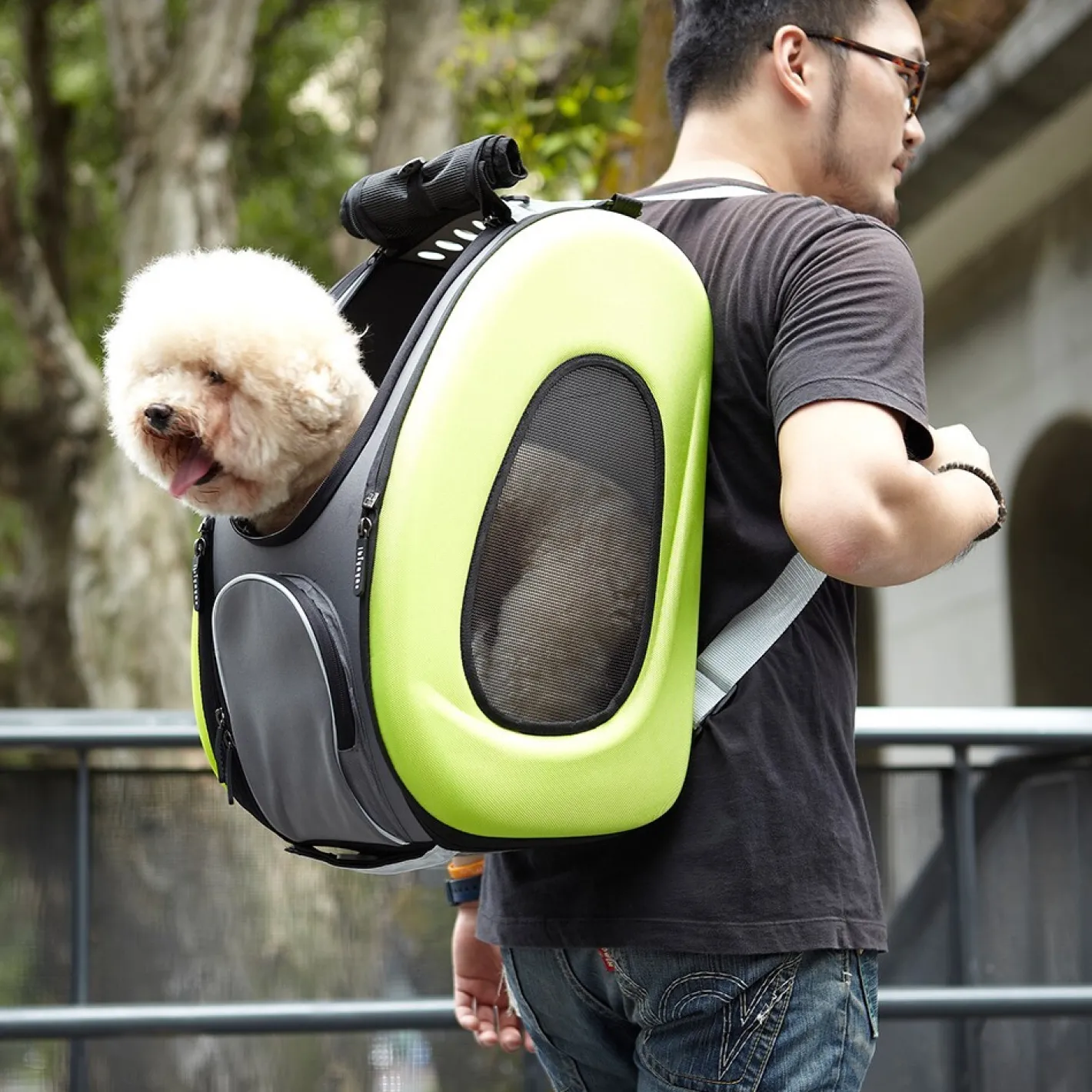 Ibiyaya 5-in-1 Combo EVA pet Carrier & Stroller Backpack - Hot Pink Clearance