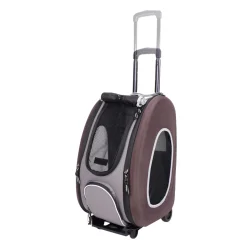 Ibiyaya 5-in-1 Combo EVA Pet Carrier/Pram/Stroller Backpack - Chocolate New