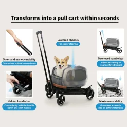 Ibiyaya NeoRider Multi-purpose Detachable Pet Stroller - Silver Mist Discount