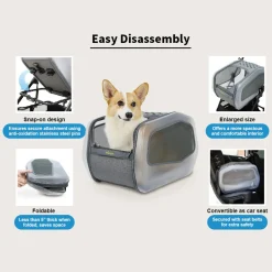 Ibiyaya NeoRider Multi-purpose Detachable Pet Stroller - Silver Mist Discount