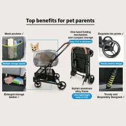 Ibiyaya NeoRider Multi-purpose Detachable Pet Stroller - Silver Mist Discount