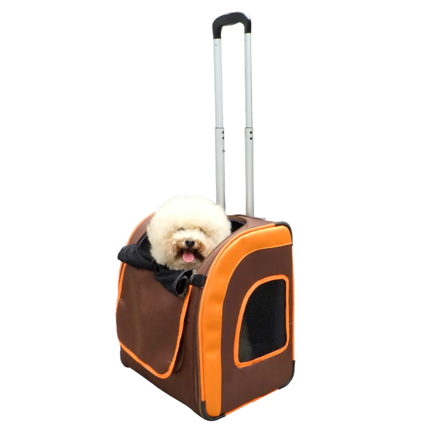 Ibiyaya New Liso Backpack Parallel Transport Pet Trolley- Orange/Brown Discount