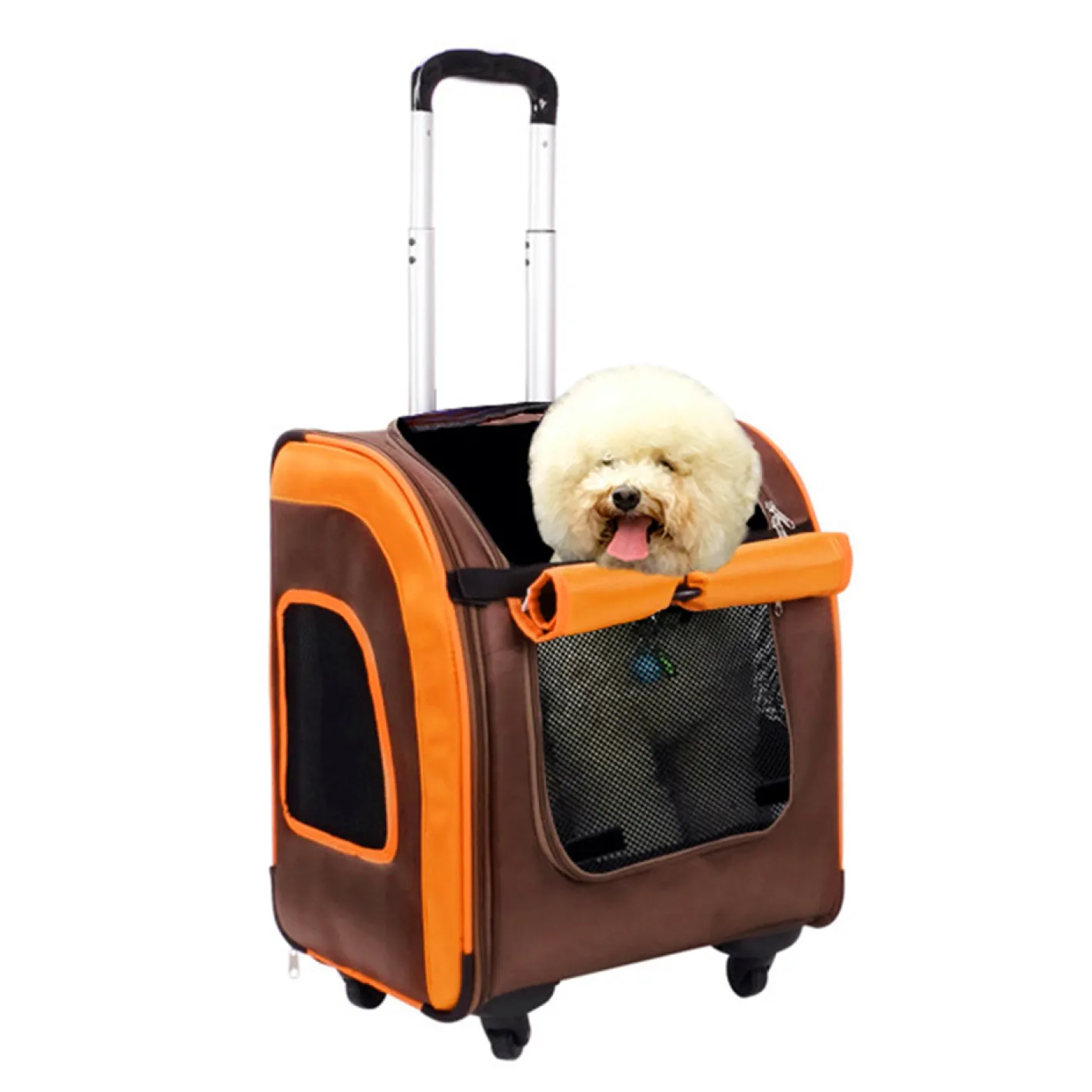 Ibiyaya New Liso Backpack Parallel Transport Pet Trolley- Orange/Brown Discount
