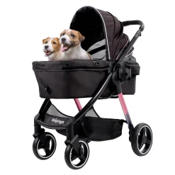 Ibiyaya Retro Luxe Folding Pet Stroller for Pets up to 30kg - Prism Black Discount