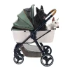 Ibiyaya Retro Luxe Folding Pet Stroller for Pets up to 30kg - Soft Sage Outlet