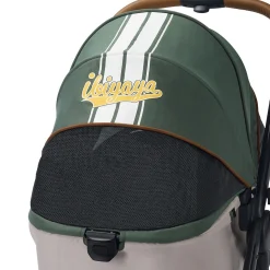 Ibiyaya Retro Luxe Folding Pet Stroller for Pets up to 30kg - Soft Sage Outlet