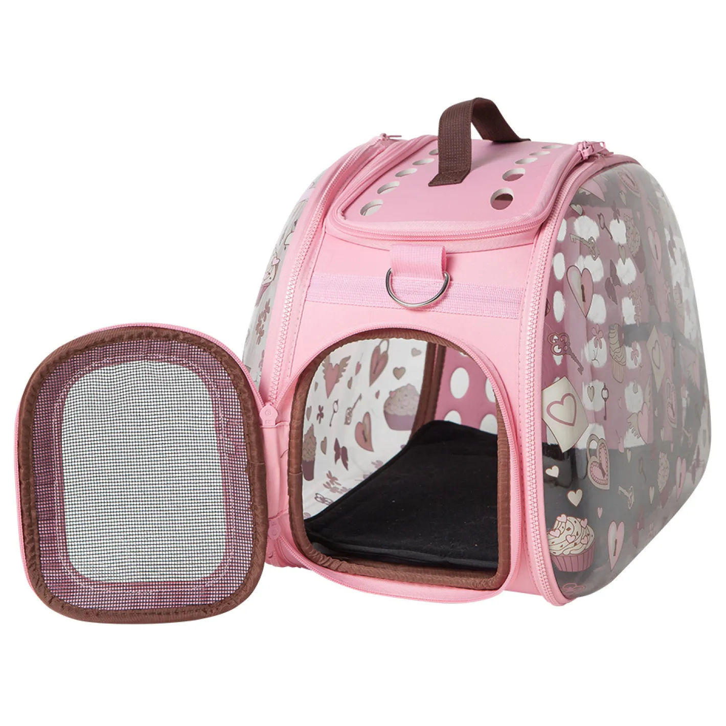 Ibiyaya Transparent Pet Carrier - Pink Valentine Best