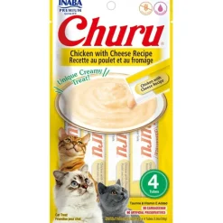 Inaba Cat Churu Meal Topper Treat - Creamy Chicken & Cheese Recipe 24 x 14g Tubes Fashion