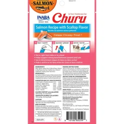 Inaba Cat Churu Meal Topper Treat - Creamy Salmon & Scallop Recipe 24 x 14g Tubes Best