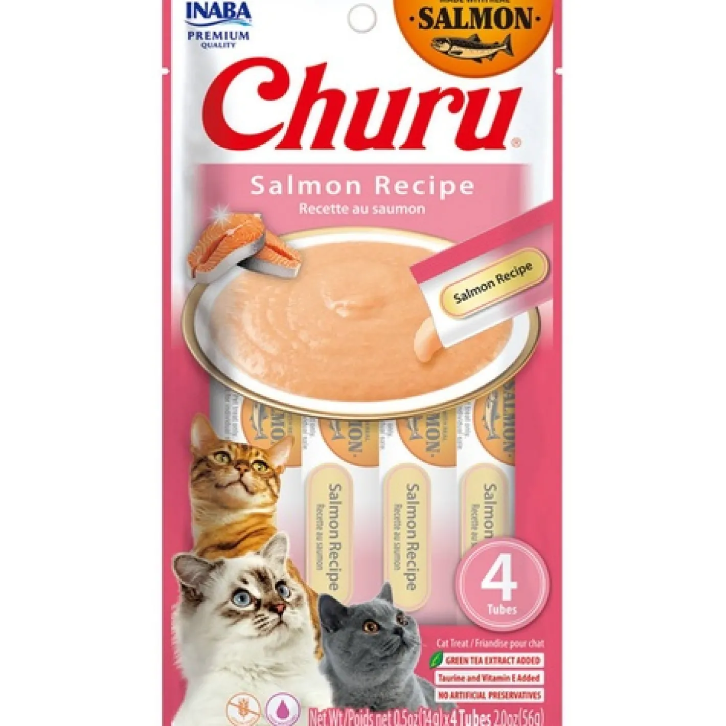 Inaba Cat Churu Meal Topper Treat - Creamy Salmon Recipe 24 x 14g Tubes Fashion