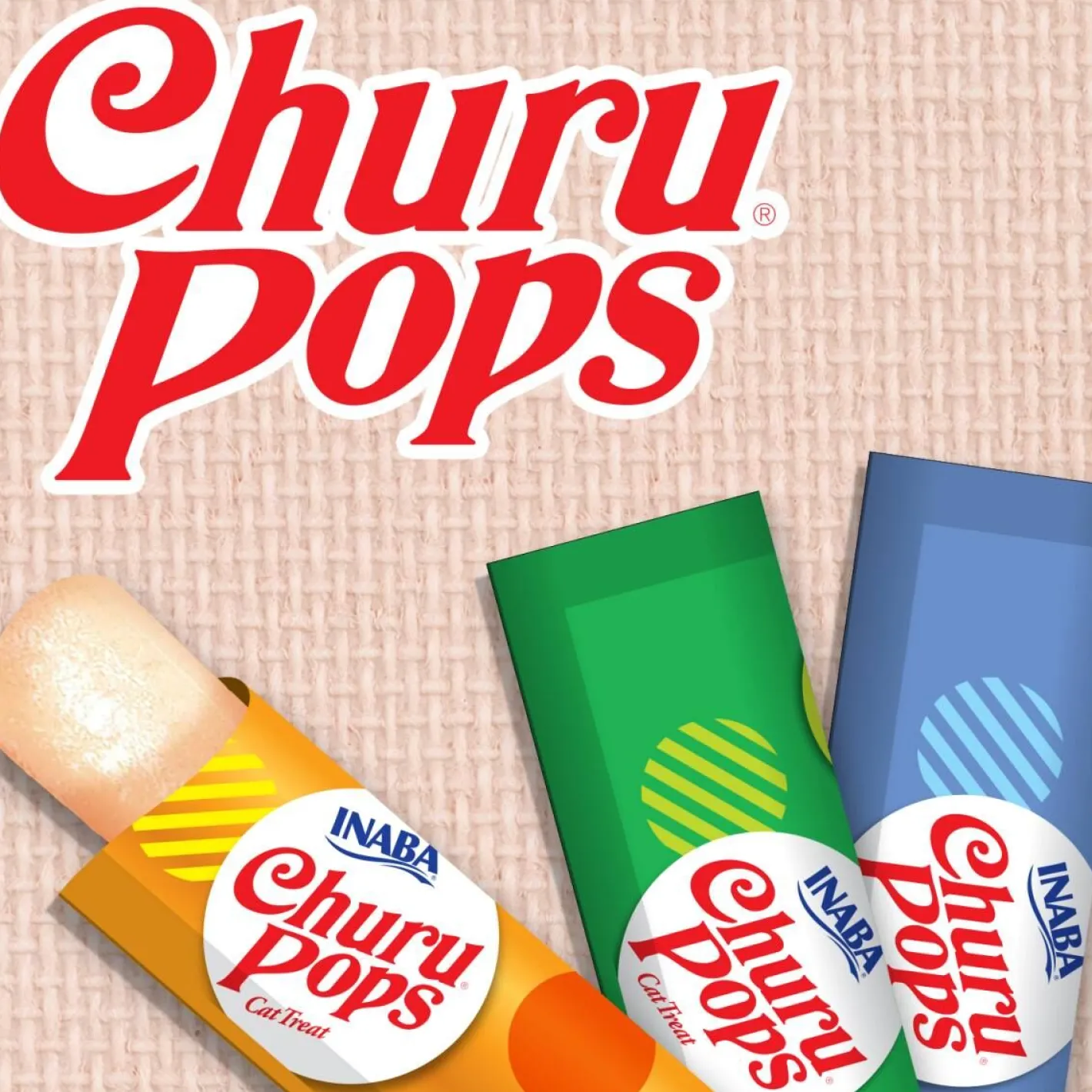 Inaba Cat Churu Pops Meal Topper Treat - Creamy Tuna & Chicken Recipe 24 x 15g Tubes Hot