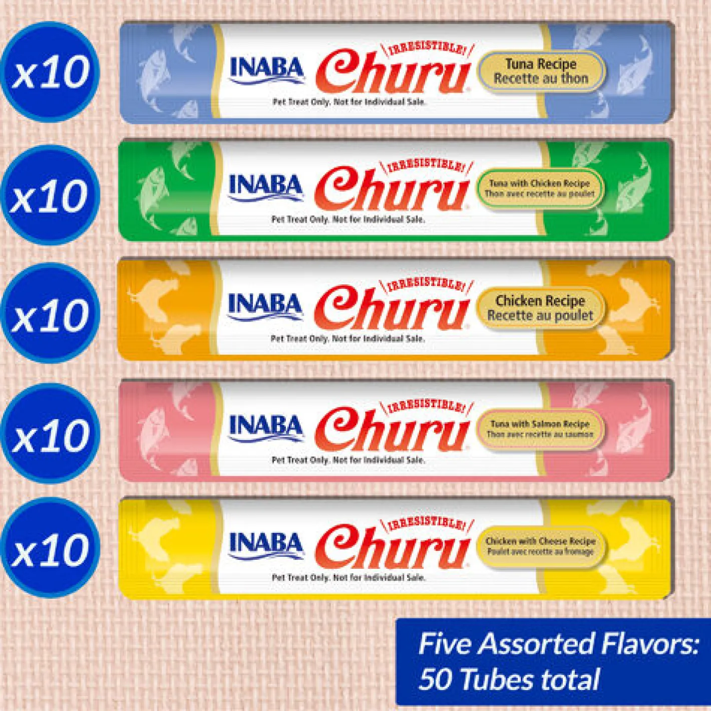 Inaba Cat Churu Pops Meal Topper Treat - Creamy Tuna & Chicken Varieties 50 x 15g Tubes Discount