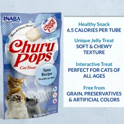 Inaba Cat Churu Pops Meal Topper Treat - Creamy Tuna Recipe 24 x 15g Tubes Outlet