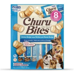 Inaba Dog Churu Bites Treats Chicken Wraps with Creamy Cheese Filling 48 x 12g Tubes Fashion