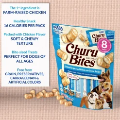 Inaba Dog Churu Bites Treats Chicken Wraps with Creamy Tuna Filling 48 x 12g Tubes New