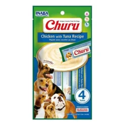 Inaba Dog Churu Meal Topper Treat - Creamy Chicken & Tuna Puree - 24 x 14g Tubes Hot
