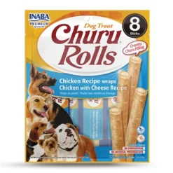 Inaba Dog Churu Rolls Snack Chicken & Cheese with Creamy Filling - 48 Rolls Outlet
