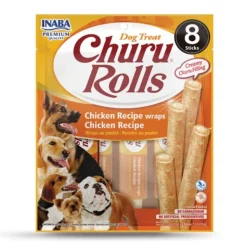 Inaba Dog Churu Rolls Snack Chicken Sticks with Creamy Filling - 48 Rolls Fashion