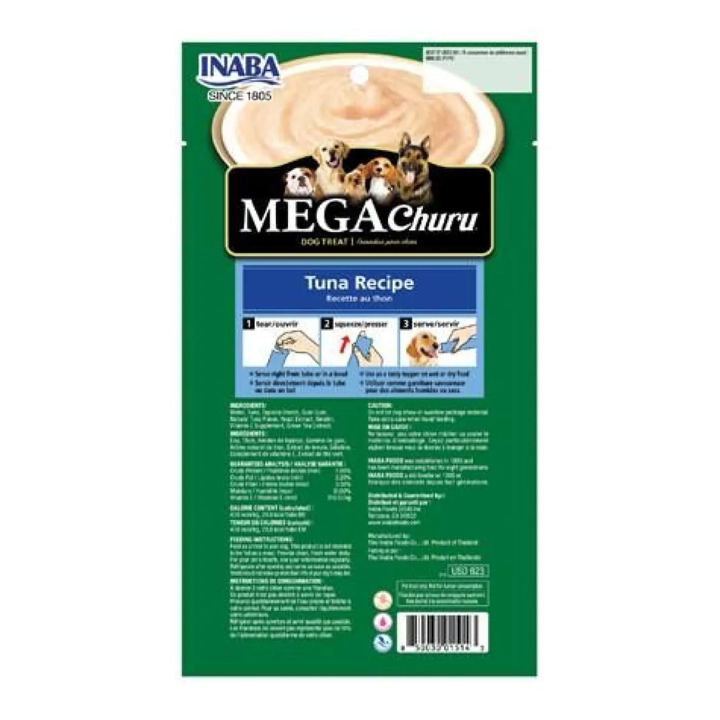 Inaba Dog MEGA Churu Meal Topper Treat - Creamy Tuna Puree - 18 x 48g Tubes Best