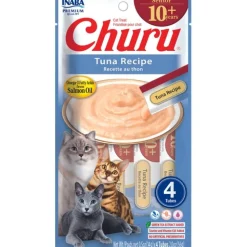 Inaba Senior Cat Churu Meal Topper Treat - Creamy Tuna Recipe 24 x 14g Tubes Discount