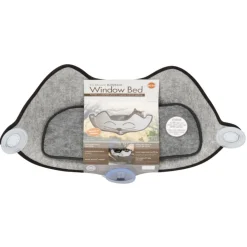 K&H EZ Mount Cat Window Seat Hammock - Grey with Cat's Face - Holds up to 27kg Best