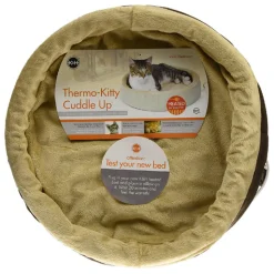 K&H Thermo Kitty Cuddle Up Heated Pet Bed for Cats & Small Dogs in Polarfleece Mocha Sale