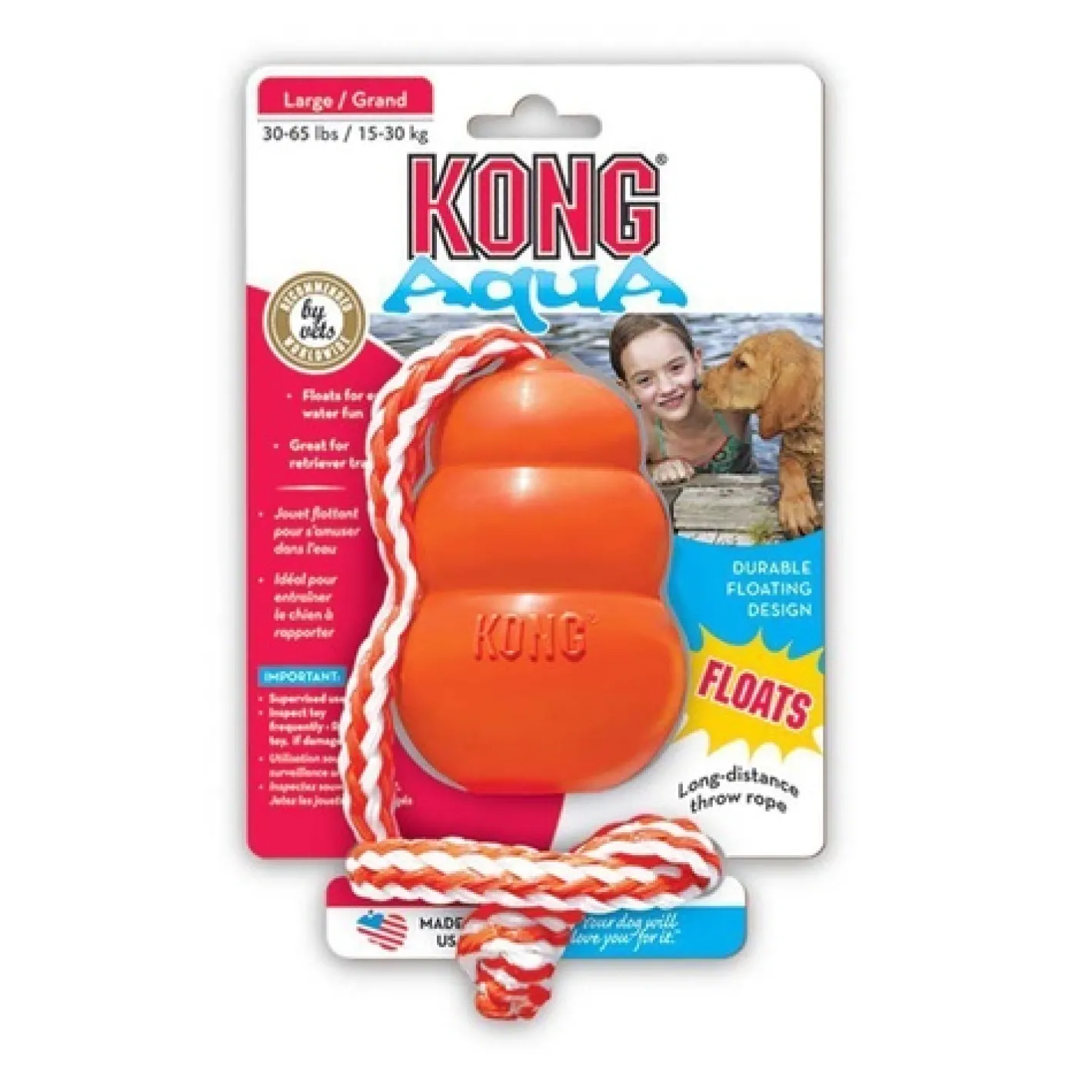 KONG Aqua Classic Shape Fetch Dog Toy on a Rope Online