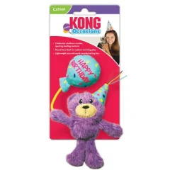 KONG Cat Occasions Birthday Teddy Plush Catnip Cat Toy Hot