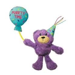KONG Cat Occasions Birthday Teddy Plush Catnip Cat Toy Hot