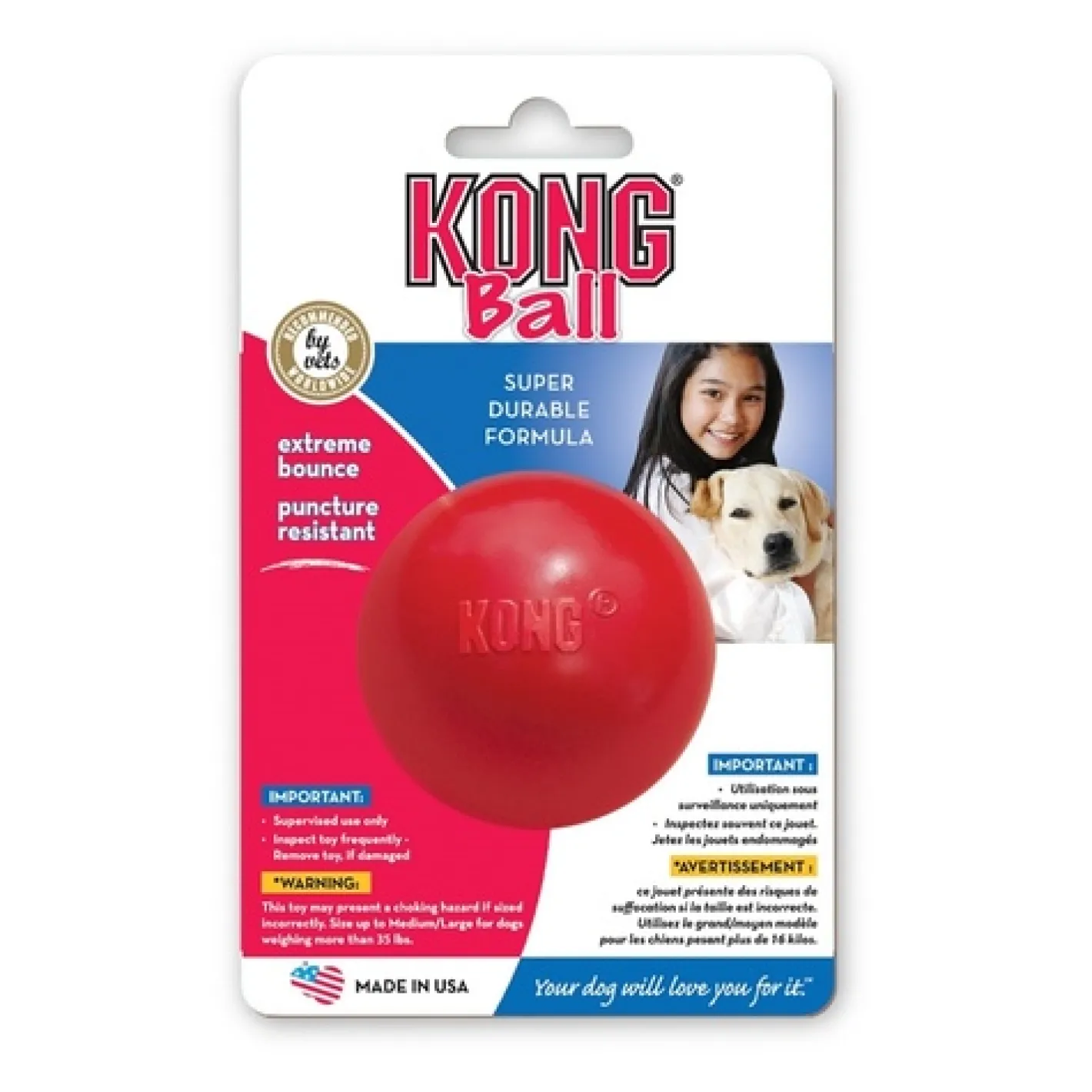 KONG Classic Ball Non-Toxic Rubber Fetch Dog Toy Best