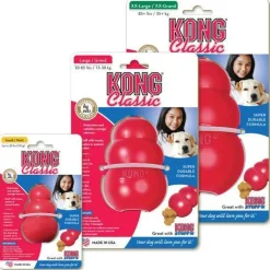 KONG Classic Red Stuffable Non-Toxic Fetch Interactive Dog Toy Best