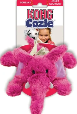 KONG Cozie - Low Stuffing Snuggle Dog Toy - Elmer Elephant Best