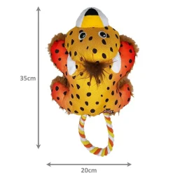KONG Cozie Tuggz Rope Sqeueaker Dog Toy - Cheetah Bulk Pack of 3 or 4 Hot