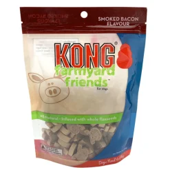 KONG Farmyard Friends Crunchy Dog Treats - Smoked Bacon (min 2) New
