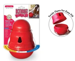 KONG Wobbler Food & Treat Dispenser Dog Toy Hot
