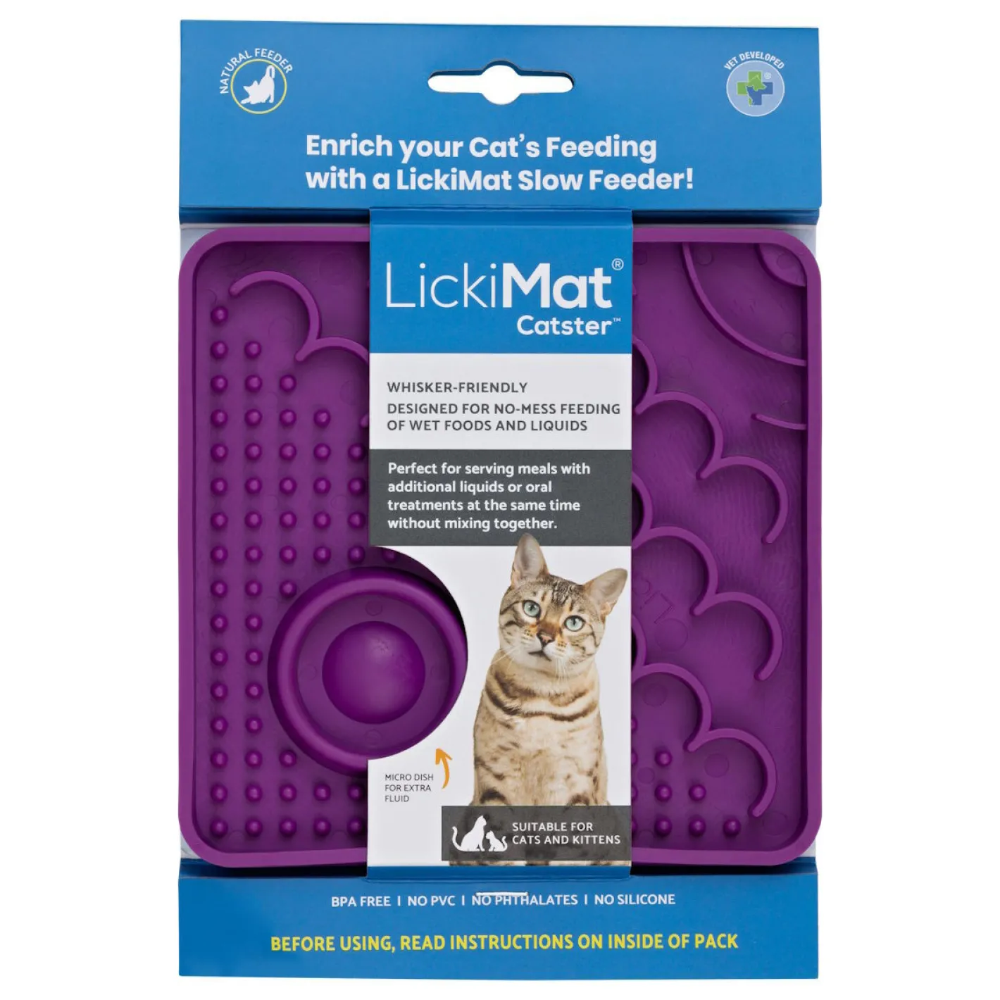 Lickimat Catster Slow Food Bowl Anti-Anxiety Mat for Cats Clearance