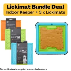 Lickimat Indoor Keeper Bundle Dog Slow Feeder with 3 Original s Outlet