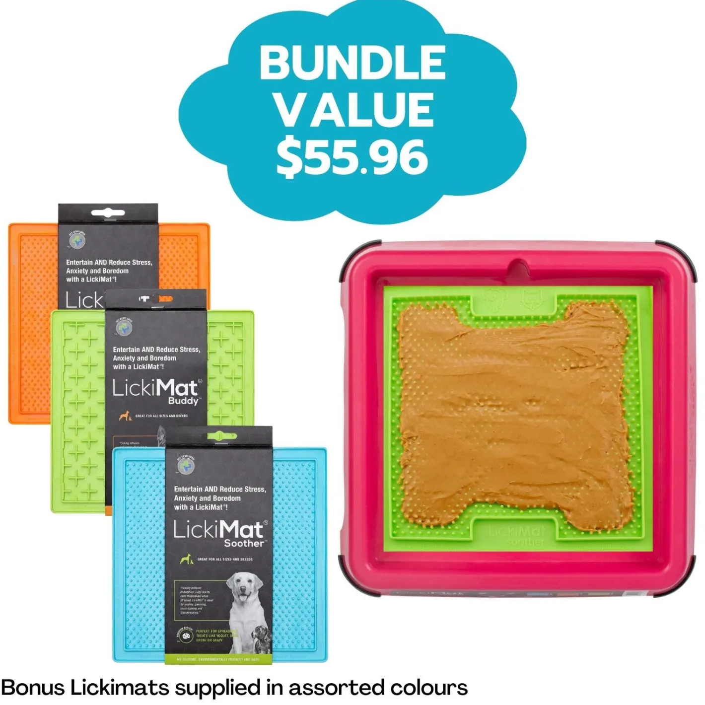 Lickimat Indoor Keeper Bundle Dog Slow Feeder with 3 Original s Outlet