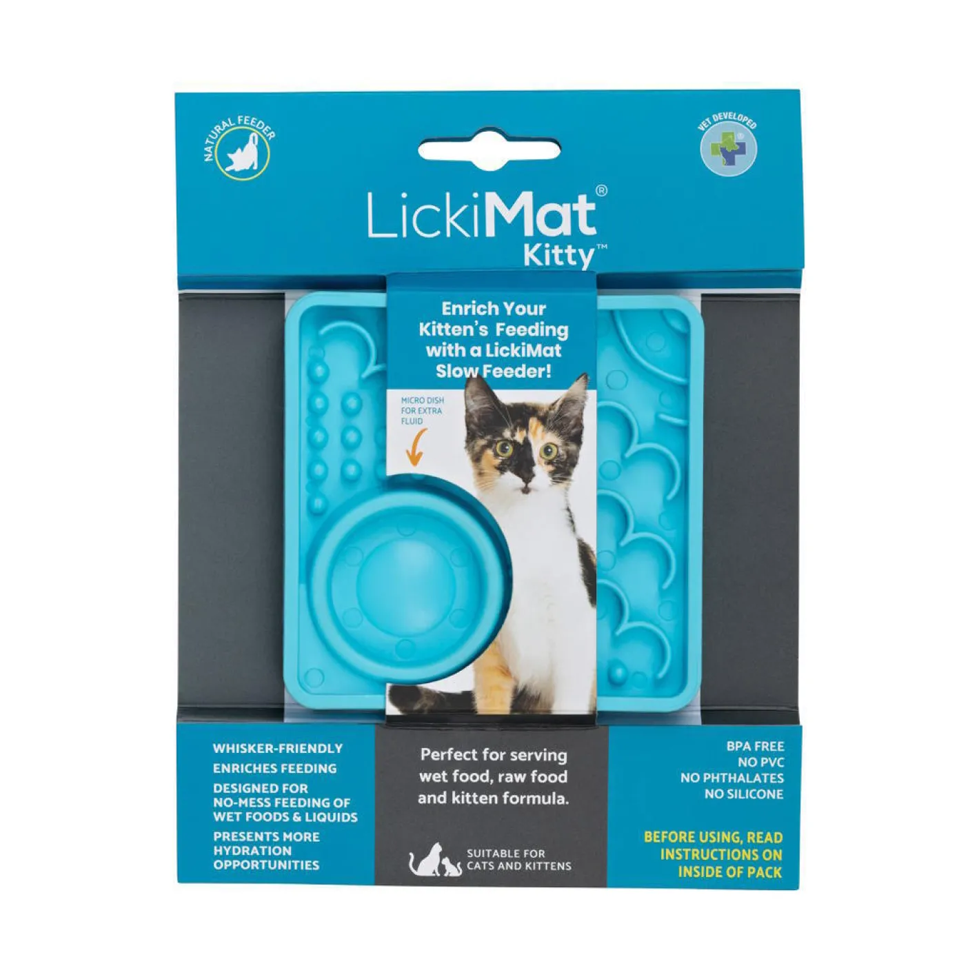 Lickimat Kitty Slow Food Bowl Anti-Anxiety Mat for Kittens New
